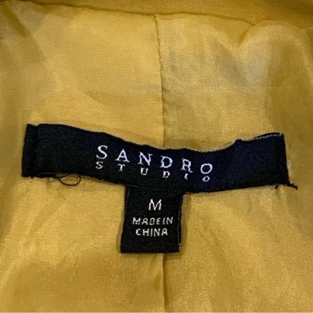 SANDRO Women’s Mustard‎ Yellow Gold Belted Trench Coat Jacket - Picture 5 of 11